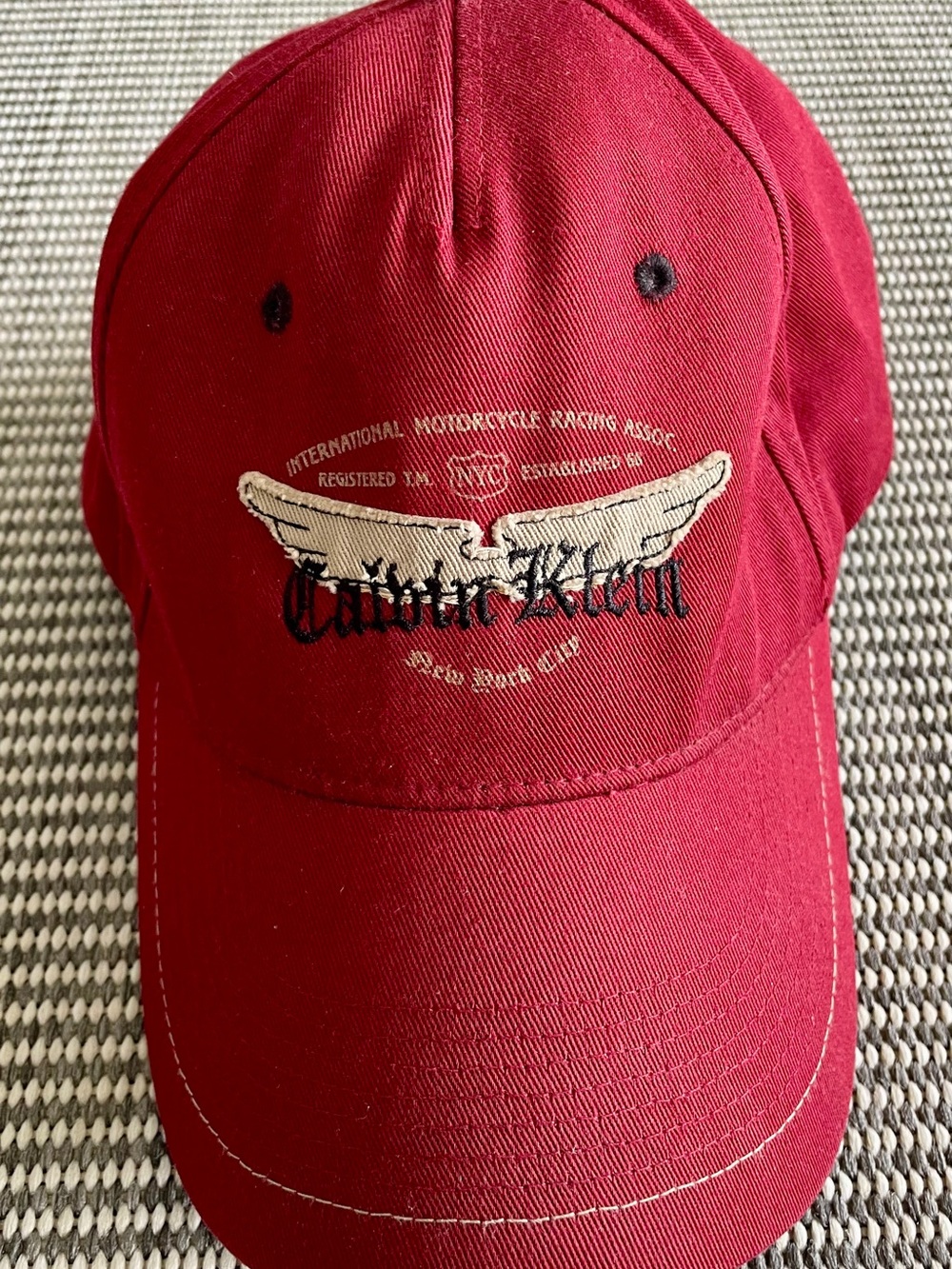 Calvin Klein Jeans Red Baseball Cap with Embroidered Logo